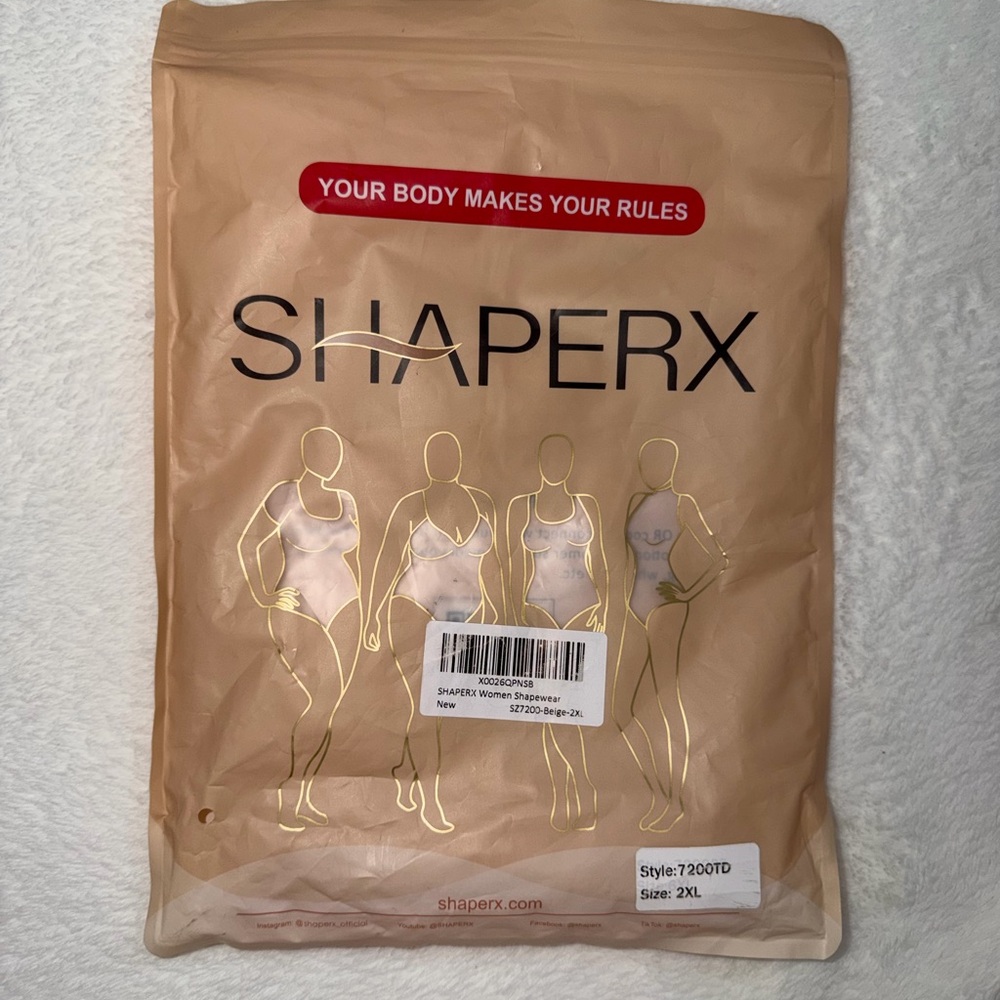 ShaperX Women's Tan Shapewear New 2XL Style 7200TD